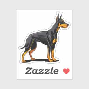 Adesivo Retratos de um cão Doberman cabeça vista frontal
