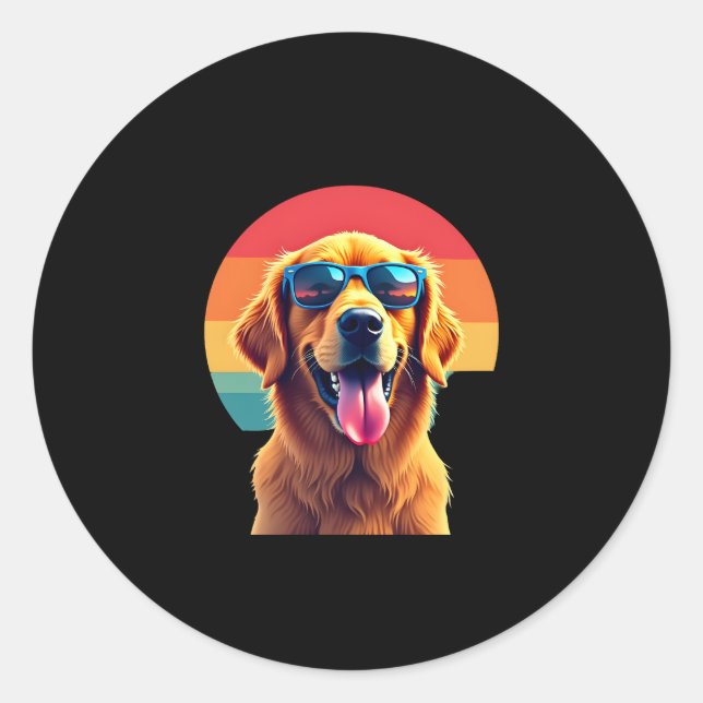 Adesivo Retriever ouro para Crianças Meninas Óculos de sol (Frente)