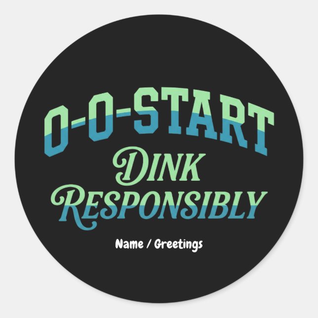 Adesivo Retro 0-0-Start Court Aesthetic Minimal Pickleball (Frente)