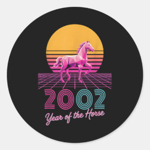 Adesivo Retro 2002 Ano Do Cavalo Cny Zodíaco Senhora Sorte