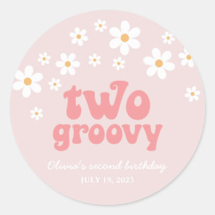 Adesivo Retro 2 Groovy daisy boho floral segundo aniversá
