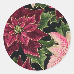 Adesivo Retro 50s Poinsettia Burgundy Rosa
