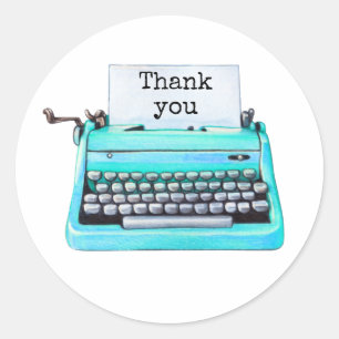 Adesivo Retro 60s Aqua Typeworks Bonito Girly Obrigado