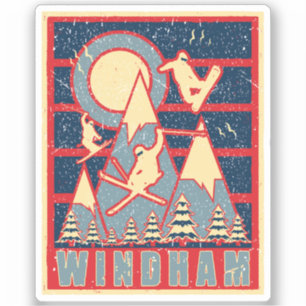 Adesivo Retro 80s Windham Mountain Ski