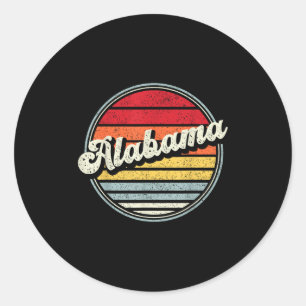 Adesivo Retro Alabama Home State Style 70s Sunset Men