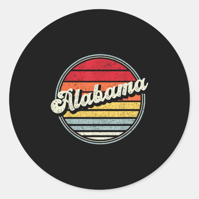 Adesivo Retro Alabama Home State Style 70s Sunset Men (Frente)
