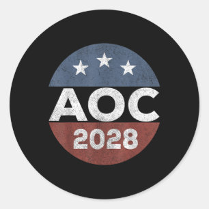 Adesivo Retro Alexandria Ocasio Cortez Merch 2028 Uni-adul