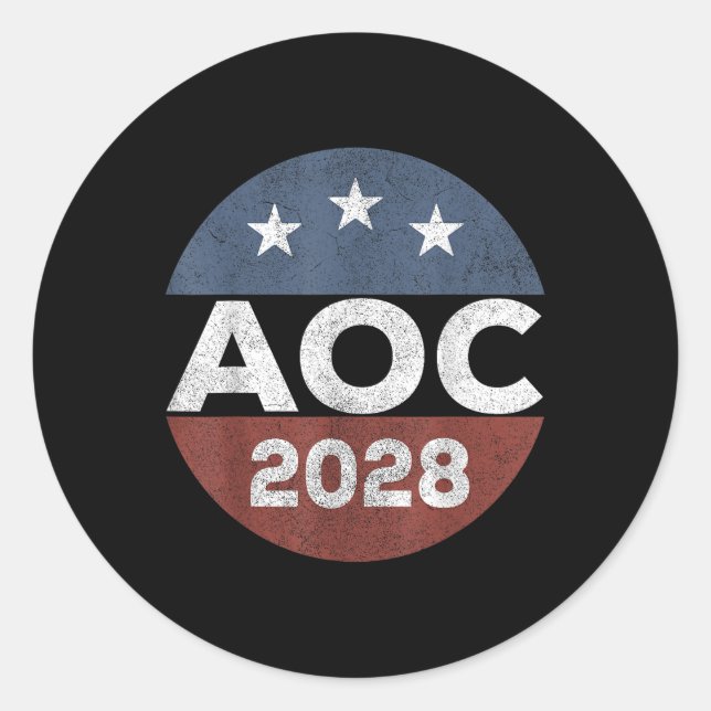 Adesivo Retro Alexandria Ocasio Cortez Merch 2028 Uni-adul (Frente)