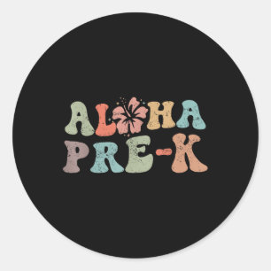 Adesivo Retro Aloha Pré-k Professor Vacinação de Verão Pra