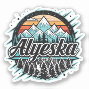 Adesivo Retro Alyeska Ski