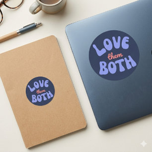 Adesivo Retro Ama Ambos Os Textos