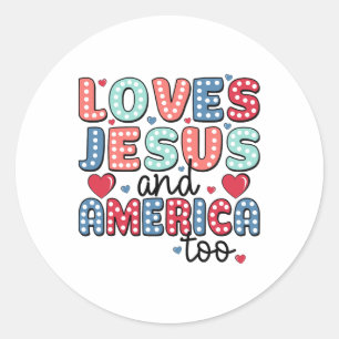 Adesivo Retro ama Jesus e América a Deus, cristão 4t