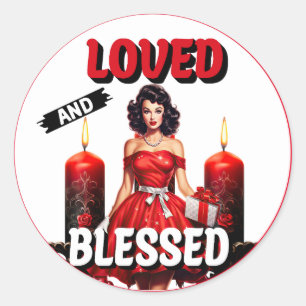 Adesivo Retro Amado e Abençoado Pinup