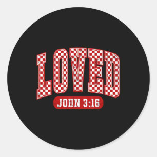 Adesivo Retro Amado John 3-16 Cristão Ama Dia dos Namorado
