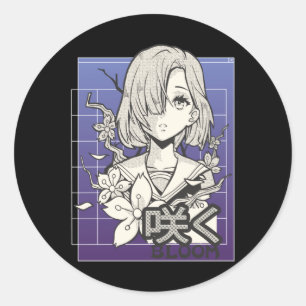 Adesivo Retro Anime Girl Otaku Manga Comic Teen Japonês