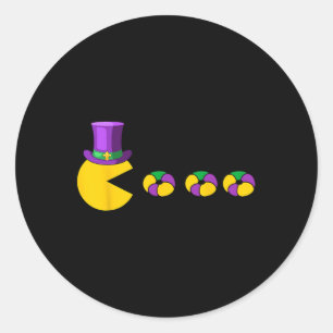 Adesivo Retro Arcade Gamer Mardi Gras Comendo King Cake Wo