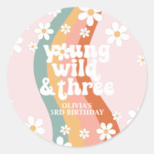 Adesivo Retro Arco-Íris Young Wild Three Daisy