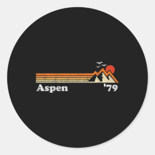 Adesivo Retro Aspen Ski Resort Colorado Montes Snowboar