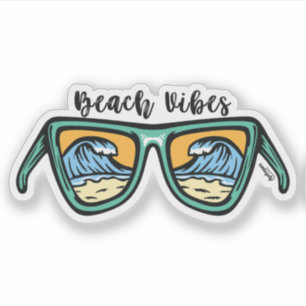 Adesivo Retro Beach Vibes de ambos os lados trabalho de ar