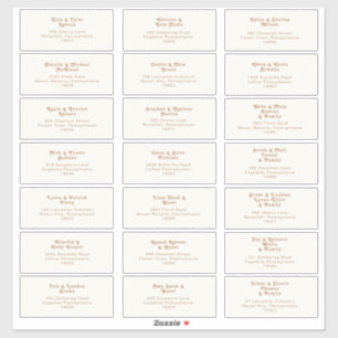 Adesivo Retro Beach   Vinheta de Endereços de Convidado d