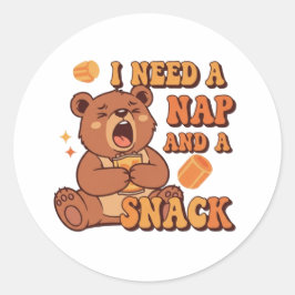 Adesivo Retro Bear Needs a Nap Vinyl Sticker