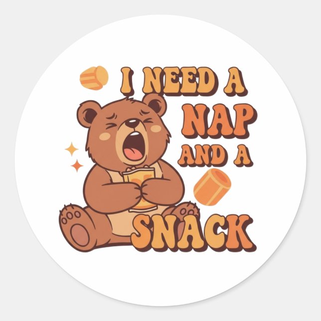 Adesivo Retro Bear Needs a Nap Vinyl Sticker (Frente)