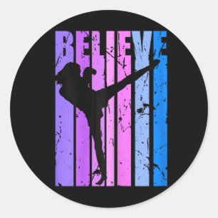 Adesivo Retro Believe Motivacional Kickboxing Mulheres Men