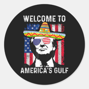 Adesivo Retro Bem-vindo ao Trump Engraçado do Golfo da Amé