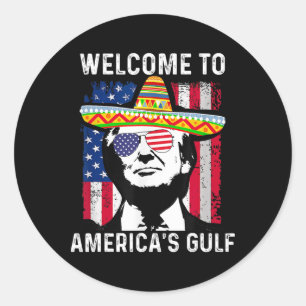Adesivo Retro Bem-vindo ao Trump Engraçado do Golfo da Amé