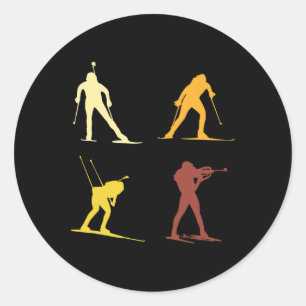 Adesivo Retro Biathlon Wintersport Cross Country Skiing Sh