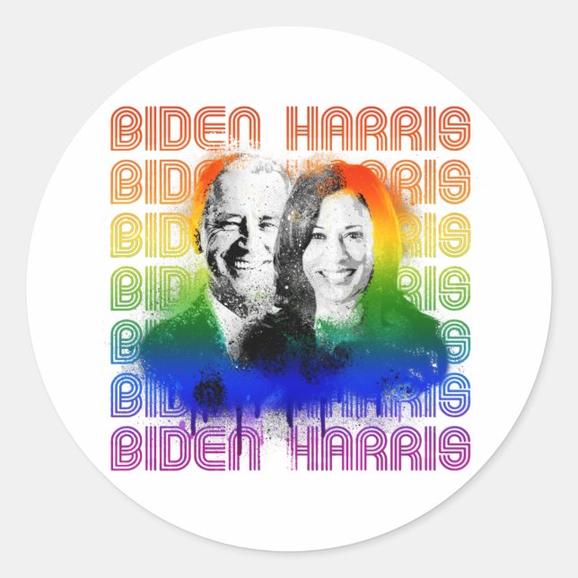 Adesivo Retro Biden Harris Pride (Frente)