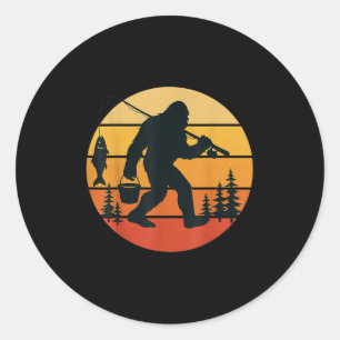 Adesivo Retro Bigfoot Sasquatch Pescar Presentes Engraçado