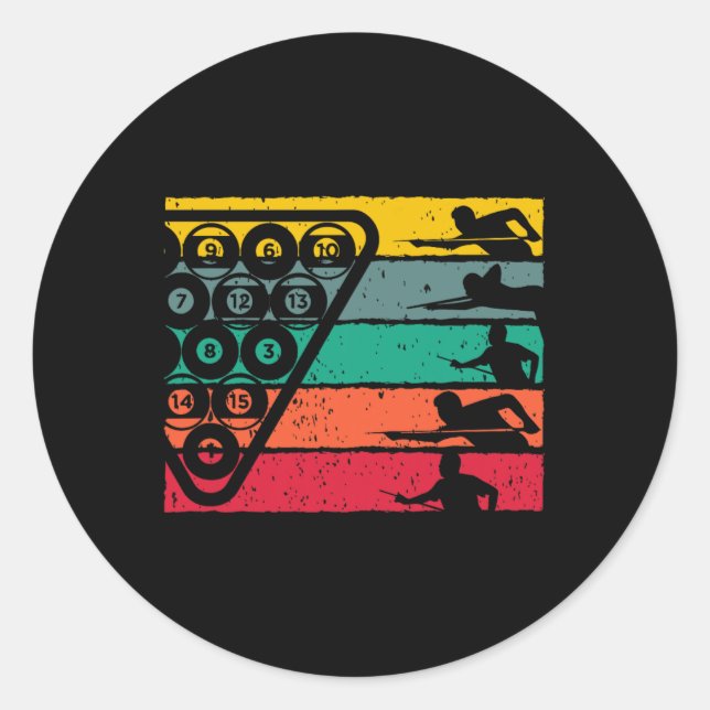 Adesivo Retro Billiards Esporte (Frente)