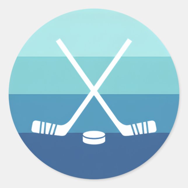 Adesivo Retro Blue Gradient Ice Hockey (Frente)