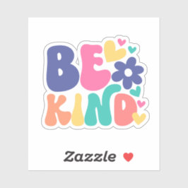 Adesivo Retro Boho Be Kind – Colorful Groovy Flower Heart