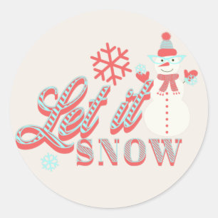 Adesivo Retro Boneco de Neve Deixe Nevar Natal Clássico Re