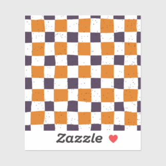 Adesivo Retro bonito gingham Laranja Roxo