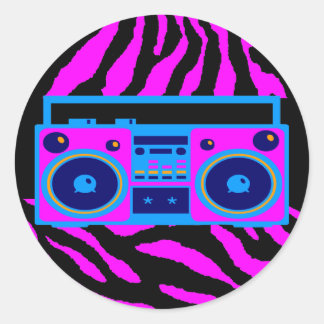 ADESIVO RETRO BOOMBOX TIGER STRIPES DO COREY TIGER DE 1980