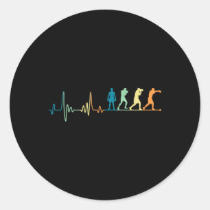 Adesivo Retro Boxing Heartbeat - Amante do Boxe Kickbo