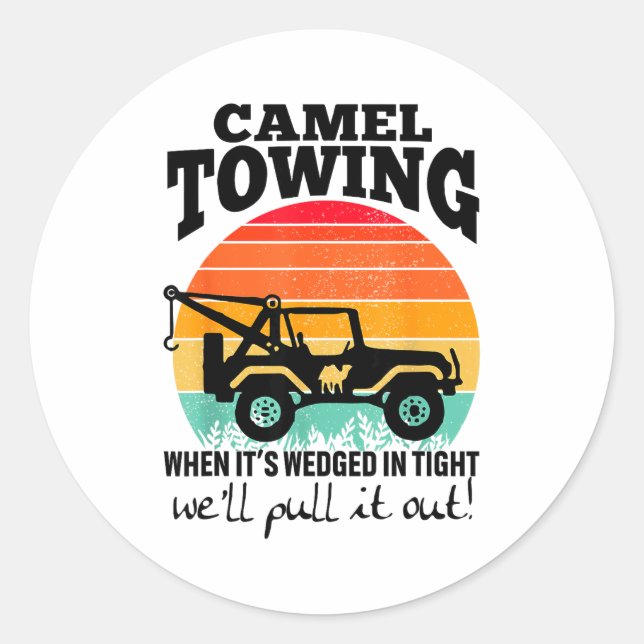 Adesivo Retro Camel Towing Sarcastic Quotes Life Without M (Frente)