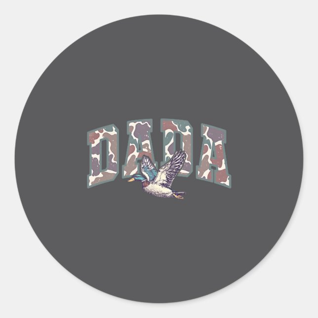 Adesivo Retro Camo Duck Hunting Dada 1st Birthday Family M (Frente)