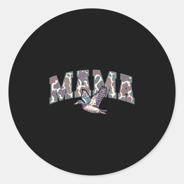 Adesivo Retro Camo Duck Hunting Mama 1st Birthday Family M (Frente)