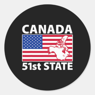 Adesivo Retro Canada 51ruas State American Flag Trump 2025