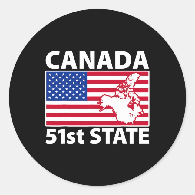 Adesivo Retro Canada 51ruas State American Flag Trump 2025 (Frente)