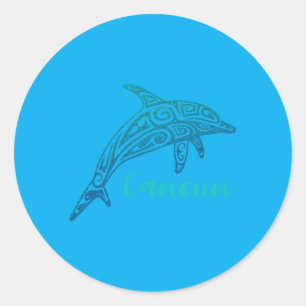 Adesivo Retro Cancun México Souvernier Tribal Golfinho