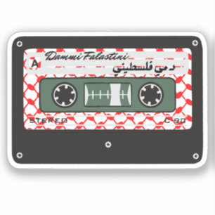 Adesivo Retro Cassette Red Keffiyeh Trabalho de arte da Pa