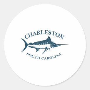 Adesivo Retro Charleston South Carolina Vintage Fish Bo