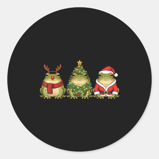 Adesivo Retro Christmas Desert Rain Frog Santa Reindeer  (Frente)