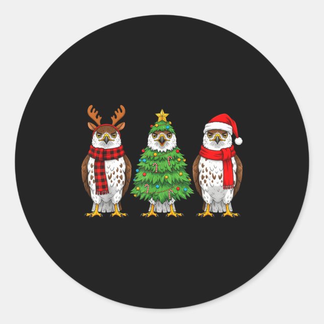Adesivo Retro Christmas Hawk Santa Reindeer  (Frente)
