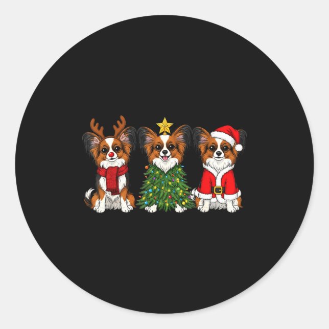 Adesivo Retro Christmas Pallon Dog Lover Santa Reindeer  (Frente)